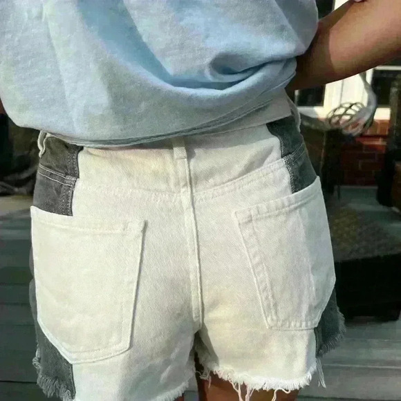 PACSUN White & Lt Wash Black Ripped Vintage High Rise Festival Spring Break - Picture 5 of 8